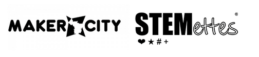 Maker City and Stemettes logos side by side.