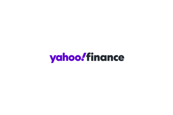 Yahoo! Finance logo on a white background