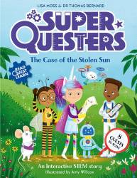 Book cover for 'SuperQuesters - The Case of the Stolen Sun' by Lisa Moss and Dr Thomas Bernard