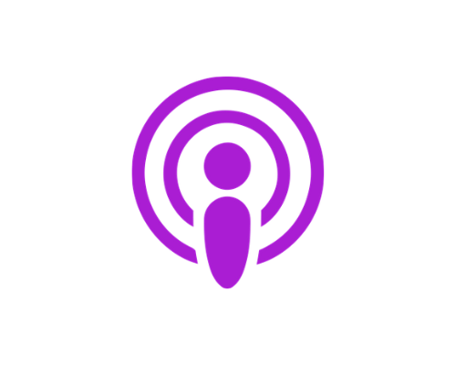 Apple Podcasts logo on a white background