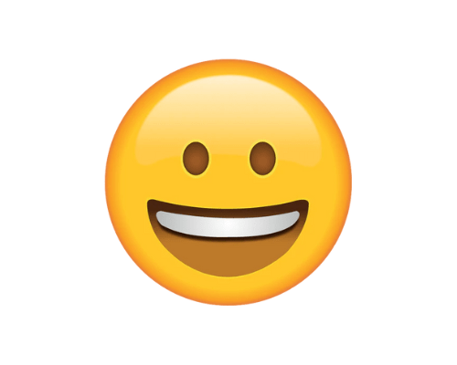 A smiling emoji on a white background
