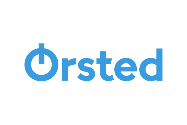 Orsted logo in blue text on a white background.