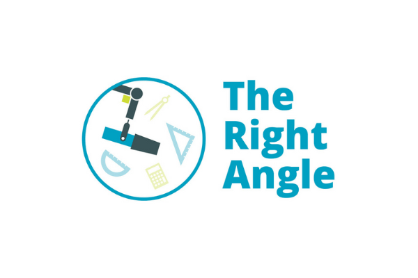 The Right Angle Podcast Logo on a white background.