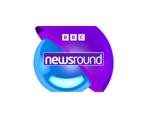 BBC newsround logo on a white background.