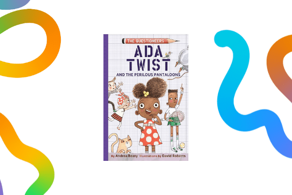 Ada Twist book cover on a transparent background with colourful noodles