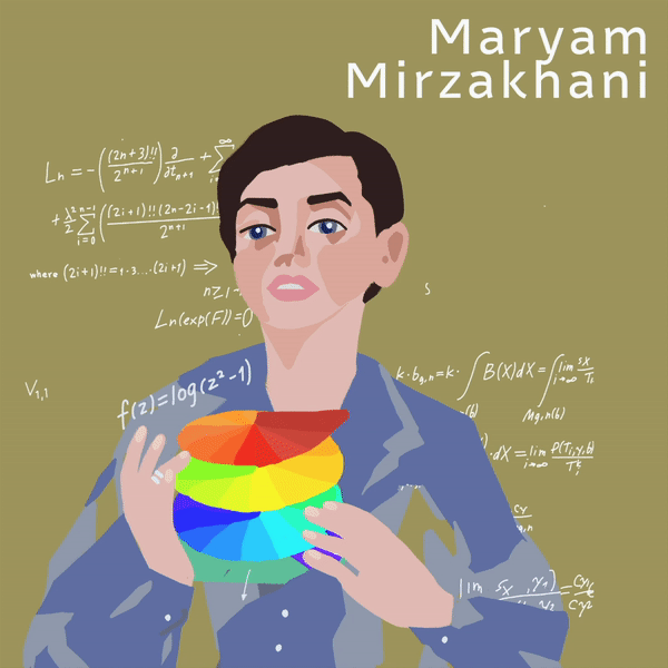 Meet Maryam Mirzakhani - Maryam gif | Stemettes Zine