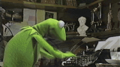 Kermit frantic typing gif | Stemettes Zine