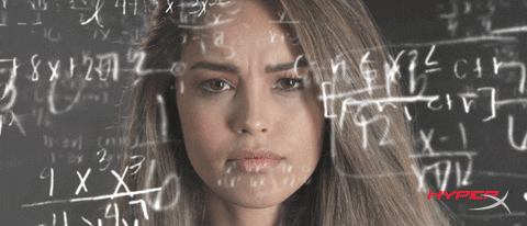Gif of woman doing mental calculations